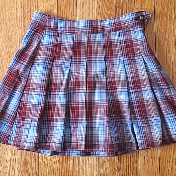 American Eagle Outfitters Dresses & Skirts - American Eagle Outfitters Plaid Pleated Skirt Hi Rise Size 0 Campus Red
